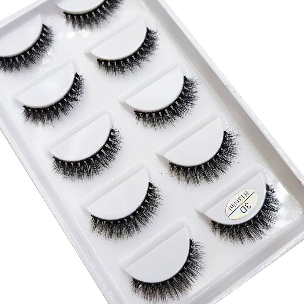 New 5 Pairs Natural 3D False Eyelashes Makeup Mink Eyelash Fake Eye Lashes Faux Cils Make Up Beauty Maquillaje Tools H13 Cat