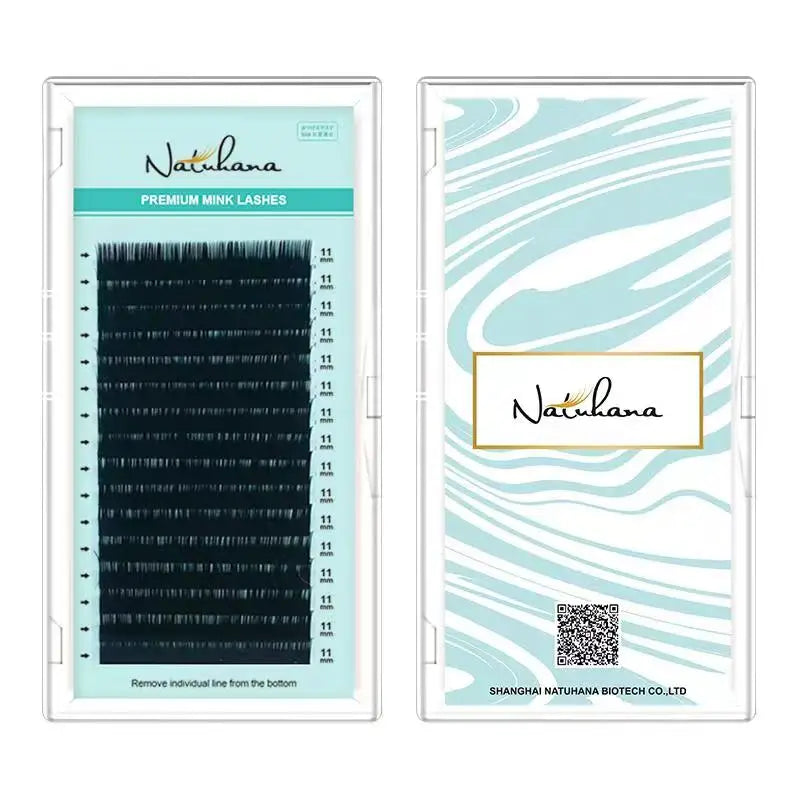 NATUHANA 16Rows B C cc D Eyelash Extensions Individual False Cilio Natural Soft Mink Lashes High Quality Matte Fake Eyelashes