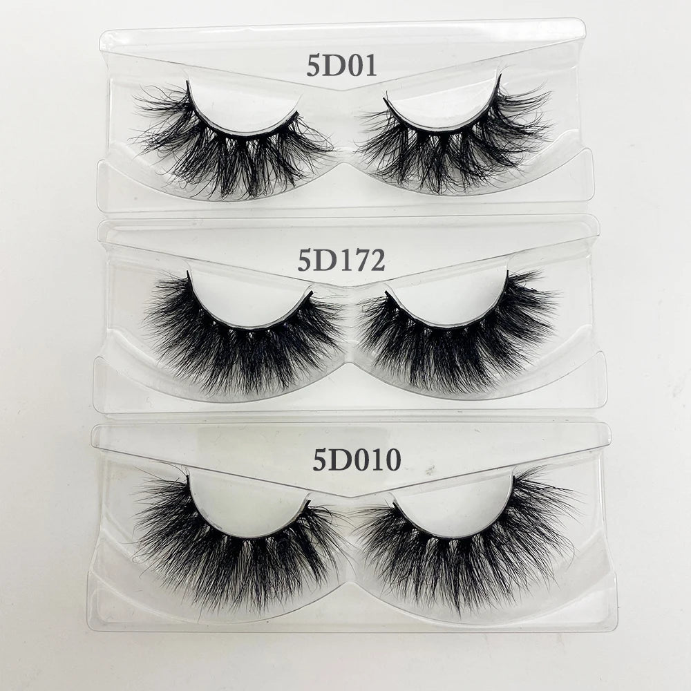 Wholesale Eyelashes 20/40/50/100pcs 5D Mink Lashes Natural Mink Eyelashes Wholesale False Eyelash Makeup Thick Fake Lash In Bulk