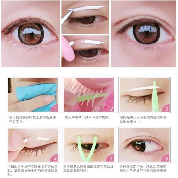400Pcs/box Big Eyelid Tape Sticker Double Fold Self Adhesive Eyelid Tape Stickers S/L Makeup Clear invisible fallen eyelids