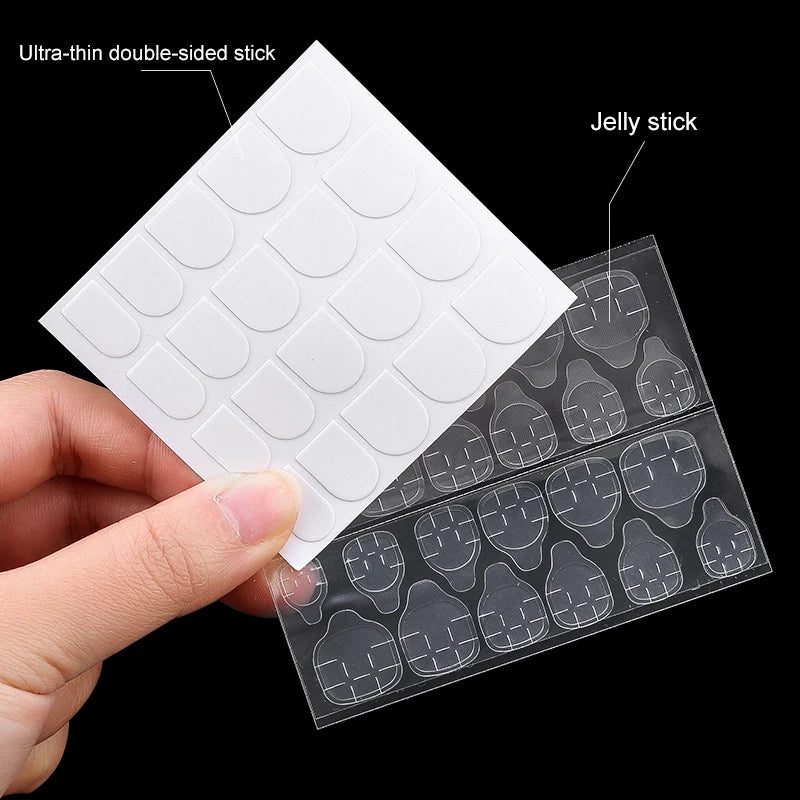 Double Side Nail Jelly Glue Transparent False Nail Art Adhesive Tape Glue Stickers DIY Reusable Manicur Nails Accessories