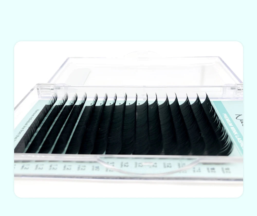 NATUHANA 16Rows B C cc D Eyelash Extensions Individual False Cilio Natural Soft Mink Lashes High Quality Matte Fake Eyelashes
