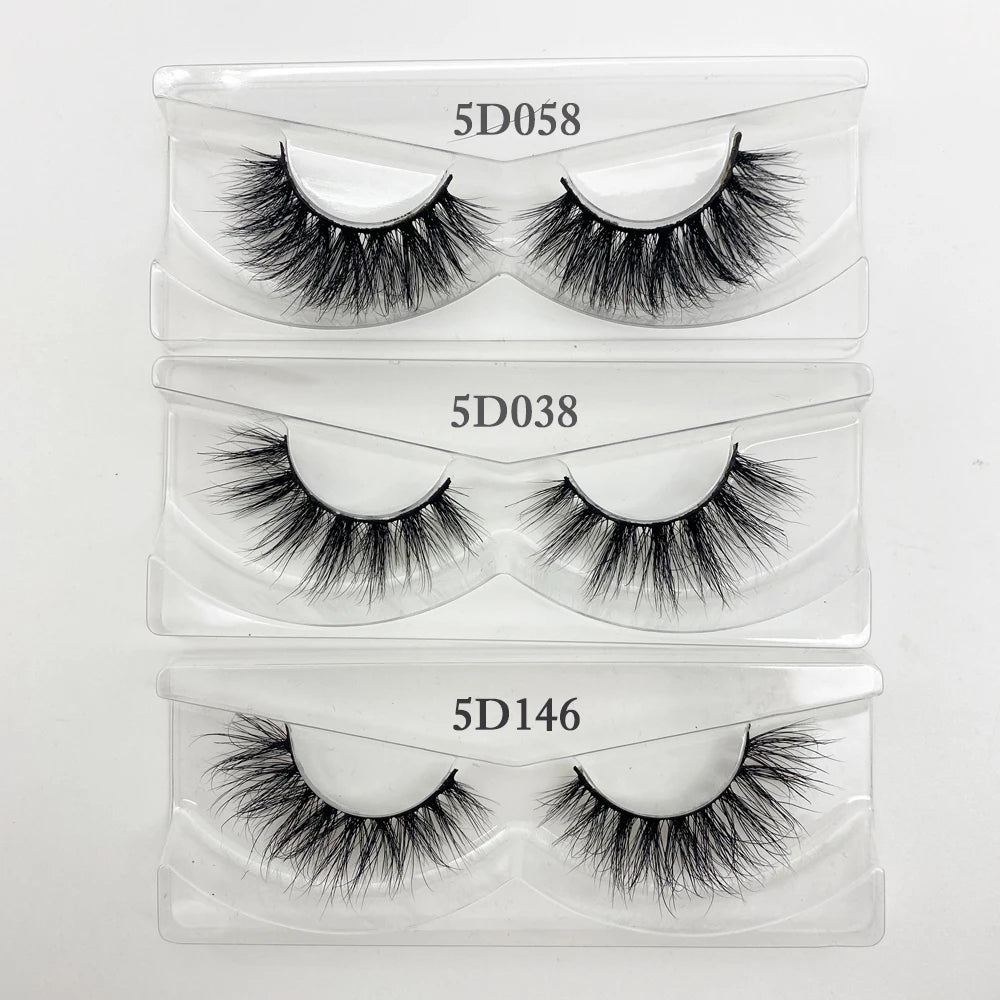 Wholesale Eyelashes 20/40/50/100pcs 5D Mink Lashes Natural Mink Eyelashes Wholesale False Eyelash Makeup Thick Fake Lash In Bulk