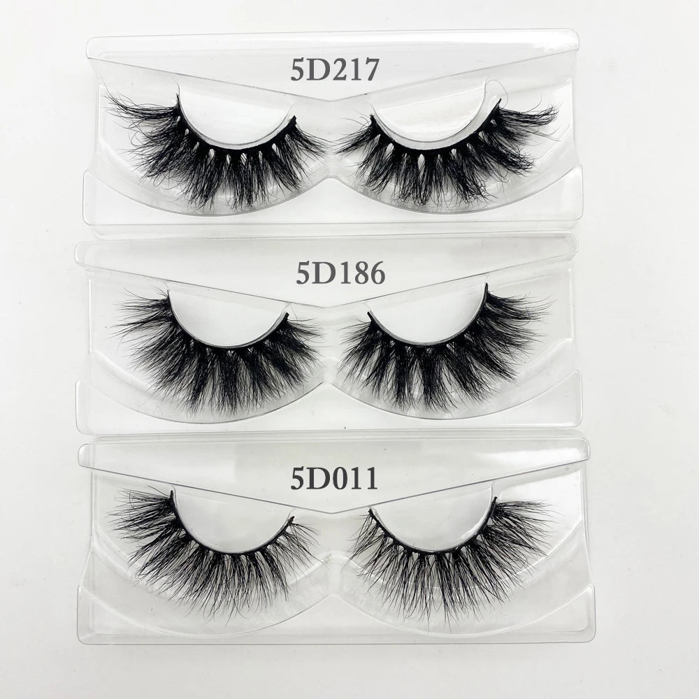 Wholesale Eyelashes 20/40/50/100pcs 5D Mink Lashes Natural Mink Eyelashes Wholesale False Eyelash Makeup Thick Fake Lash In Bulk
