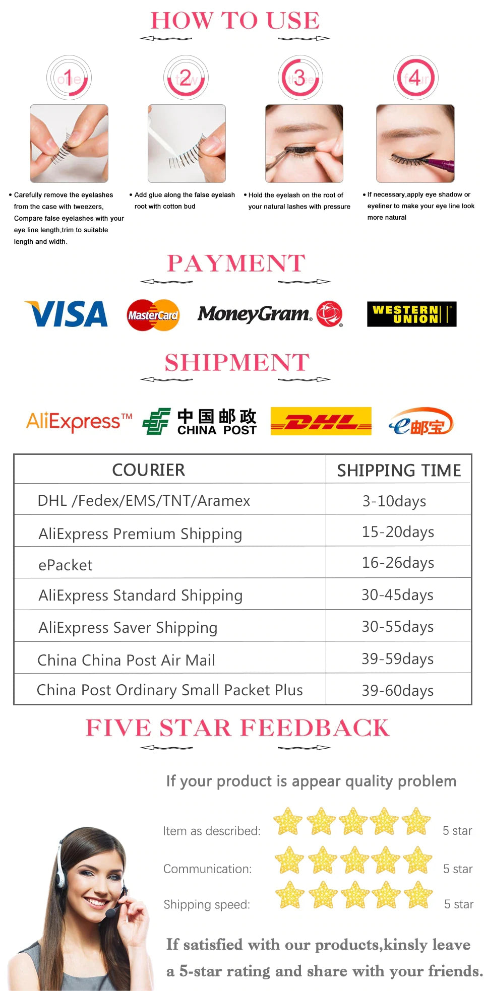 YSDO 3/10 Pairs Fox Eyelashes 3D Mink Natural Soft False Lashes Fluffy Soft eyelashes cat eye Extension Makeup Half Eyelashes