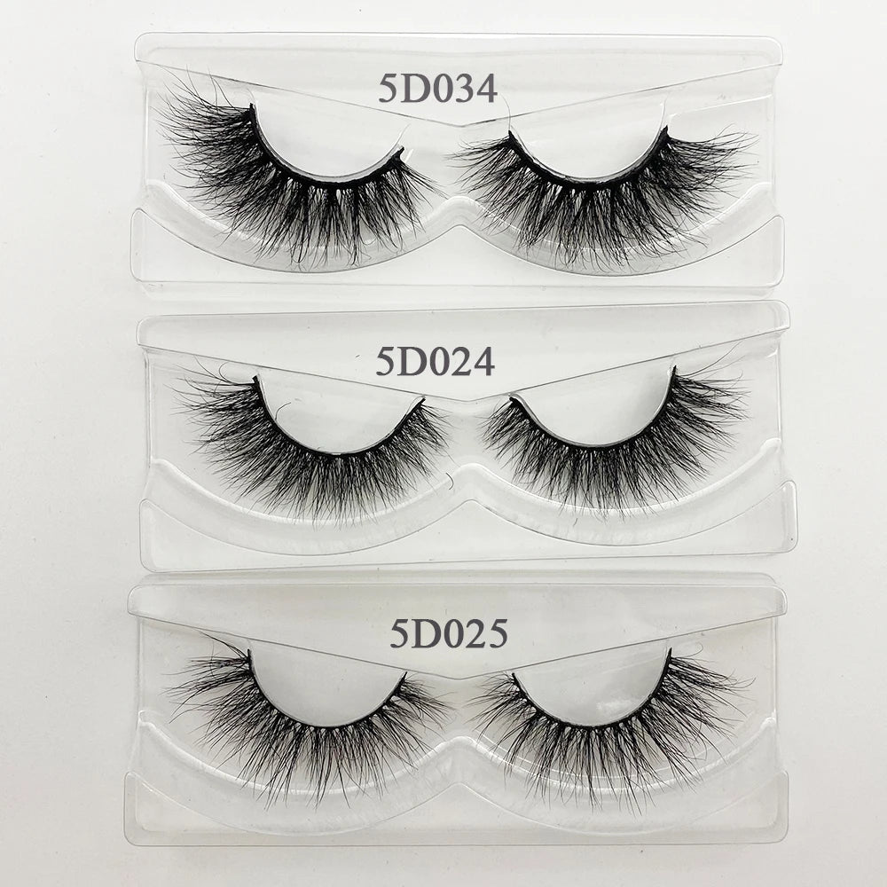 Wholesale Eyelashes 20/40/50/100pcs 5D Mink Lashes Natural Mink Eyelashes Wholesale False Eyelash Makeup Thick Fake Lash In Bulk
