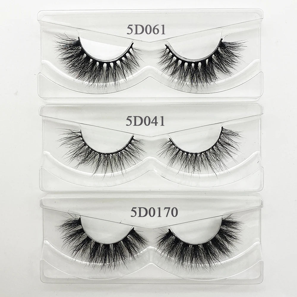 Wholesale Eyelashes 20/40/50/100pcs 5D Mink Lashes Natural Mink Eyelashes Wholesale False Eyelash Makeup Thick Fake Lash In Bulk