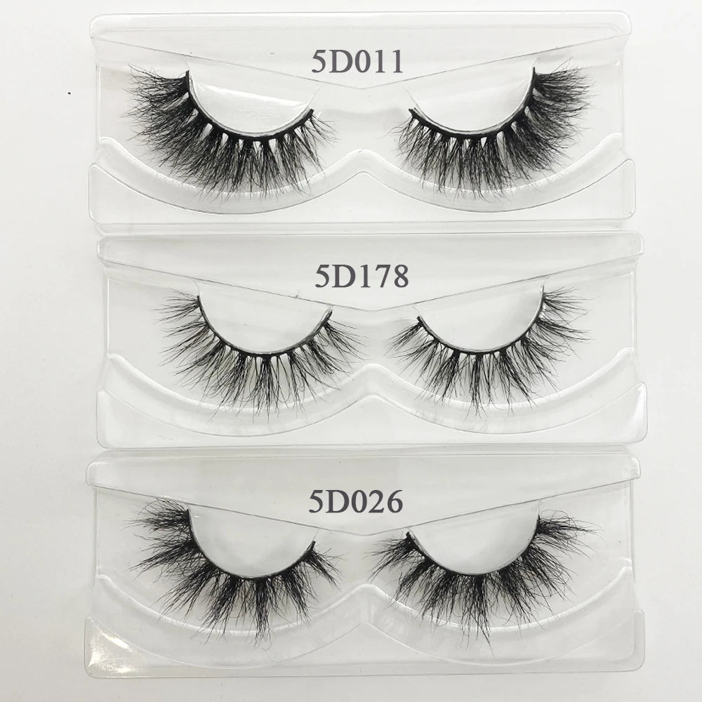 Wholesale Eyelashes 20/40/50/100pcs 5D Mink Lashes Natural Mink Eyelashes Wholesale False Eyelash Makeup Thick Fake Lash In Bulk