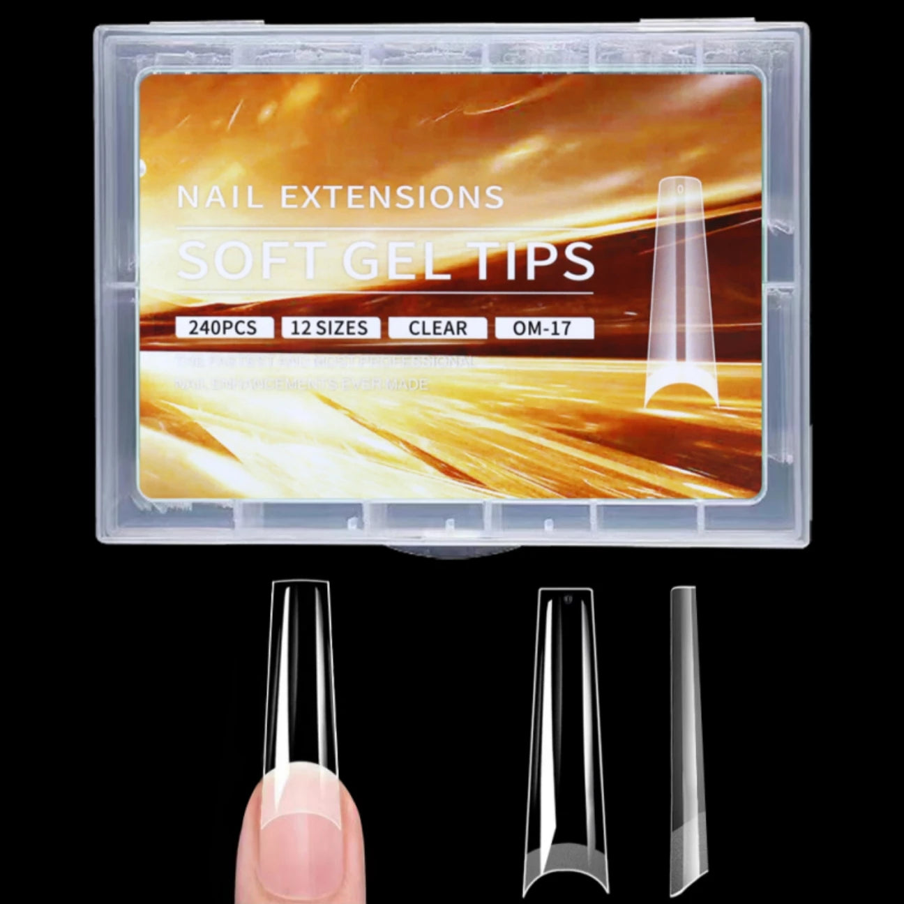 240pcs soft gel nail tips, half matte full coverage press-on nail tips almond square coffin french false nails thin front