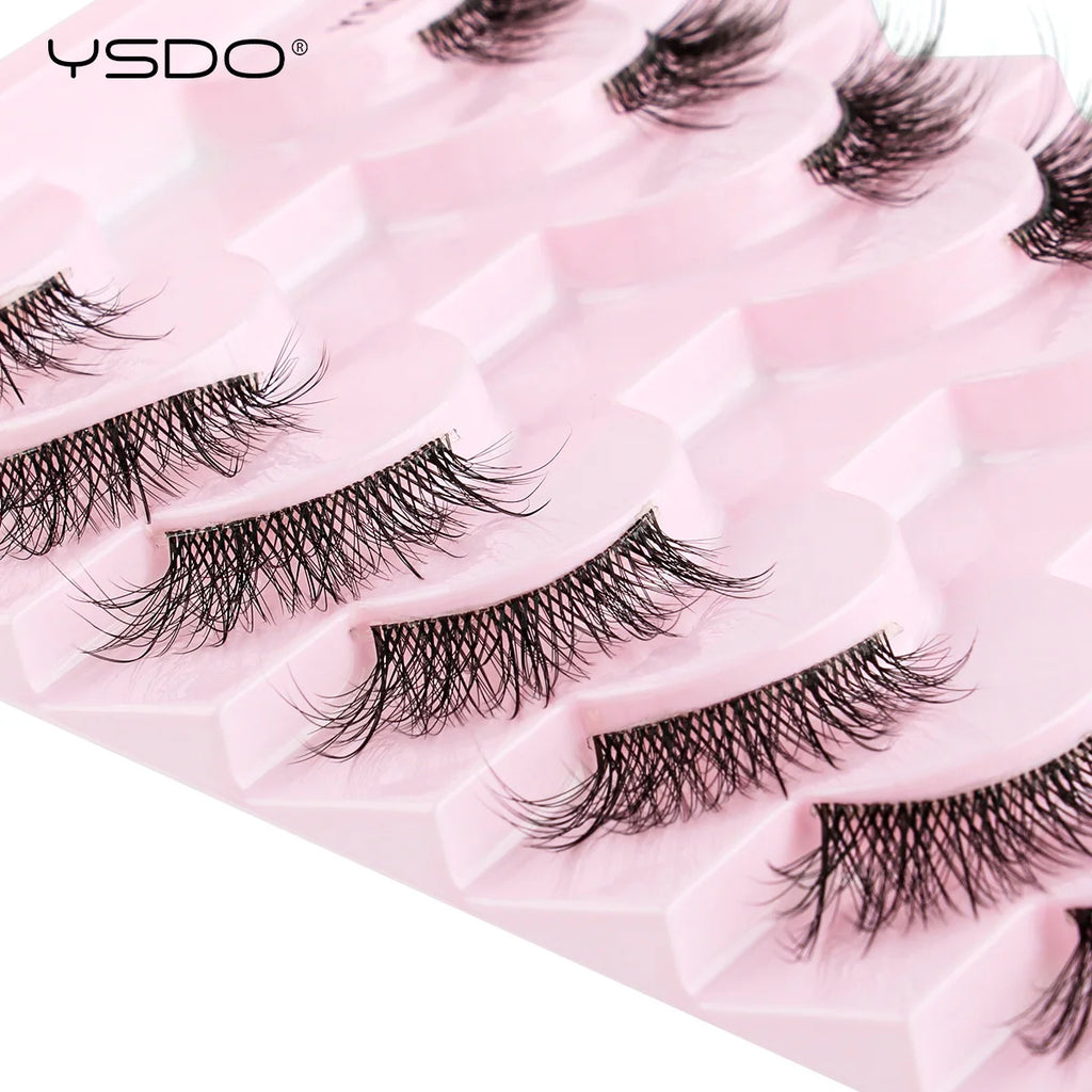 YSDO 3/10 Pairs Fox Eyelashes 3D Mink Natural Soft False Lashes Fluffy Soft eyelashes cat eye Extension Makeup Half Eyelashes