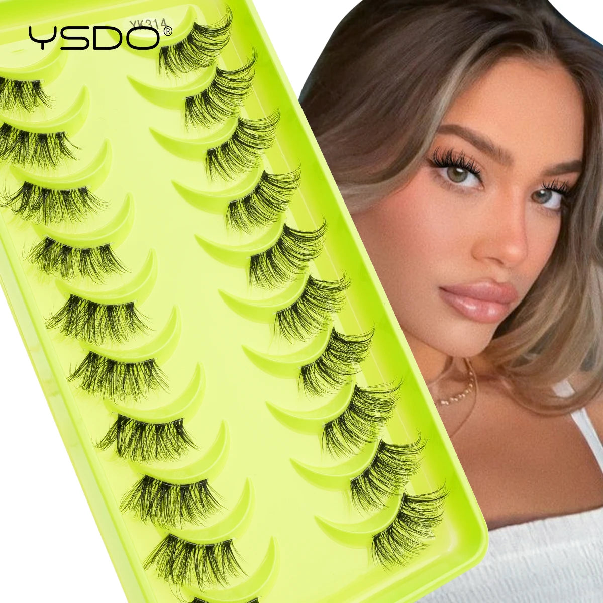 YSDO 3/10 Pairs Fox Eyelashes 3D Mink Natural Soft False Lashes Fluffy Soft eyelashes cat eye Extension Makeup Half Eyelashes