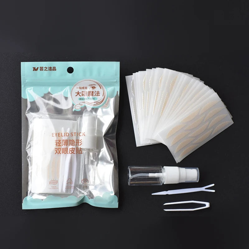 240pcs/pack Double Eyelid Tape Three Styles Big Eyes Invisible Eyelid Sticker Glue Free Self-adhesive Double Eyelid Patches