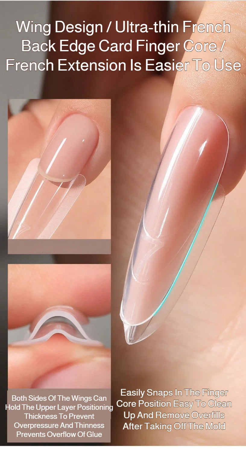 240pcs Nail Art Seamless Fine Dog Extension Free of Grinding Ultra-thin Frosted Nail Full Patch Sandwich Dual False Nail Tips