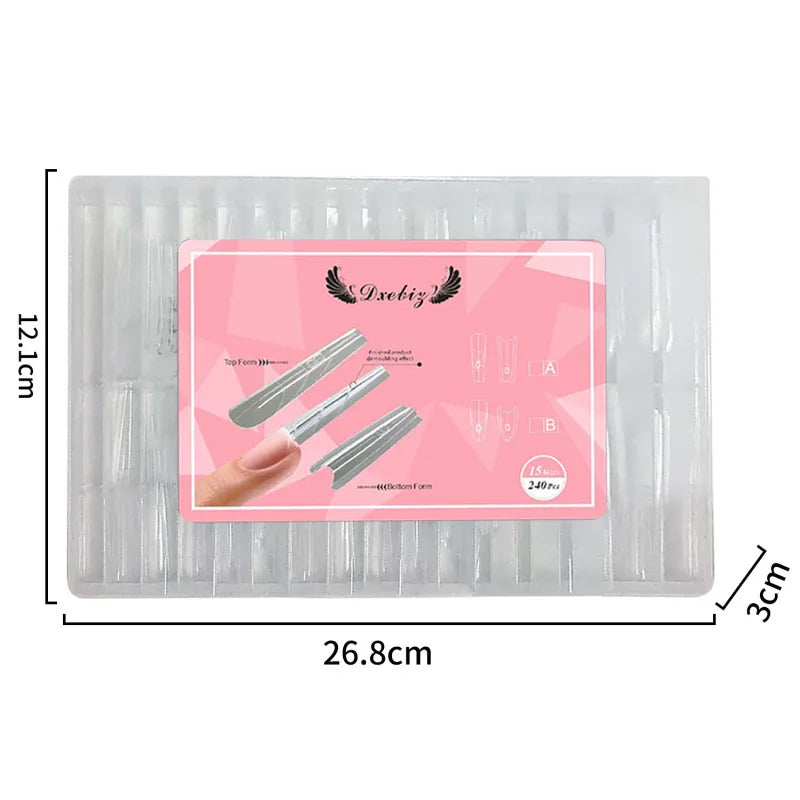 240pcs Nail Art Seamless Fine Dog Extension Free of Grinding Ultra-thin Frosted Nail Full Patch Sandwich Dual False Nail Tips