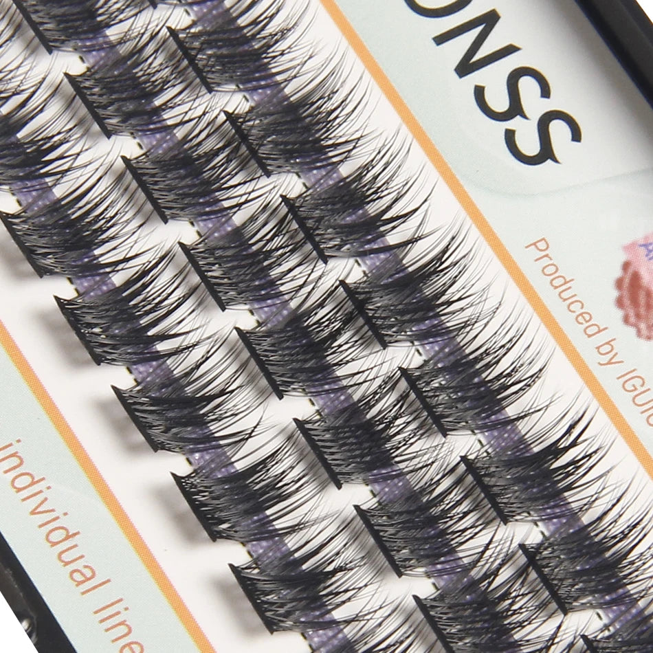 IGUIONSS Segmented False Eyelash Extension DIY Natural Individual Lash Makeup Tools Soft Easy to Operate Eyelashes