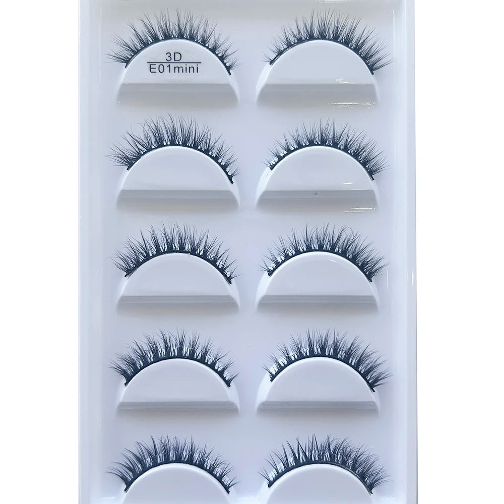 New 5 Pairs Natural 3D False Eyelashes Makeup Mink Eyelash Fake Eye Lashes Faux Cils Make Up Beauty Maquillaje Tools H13 Cat