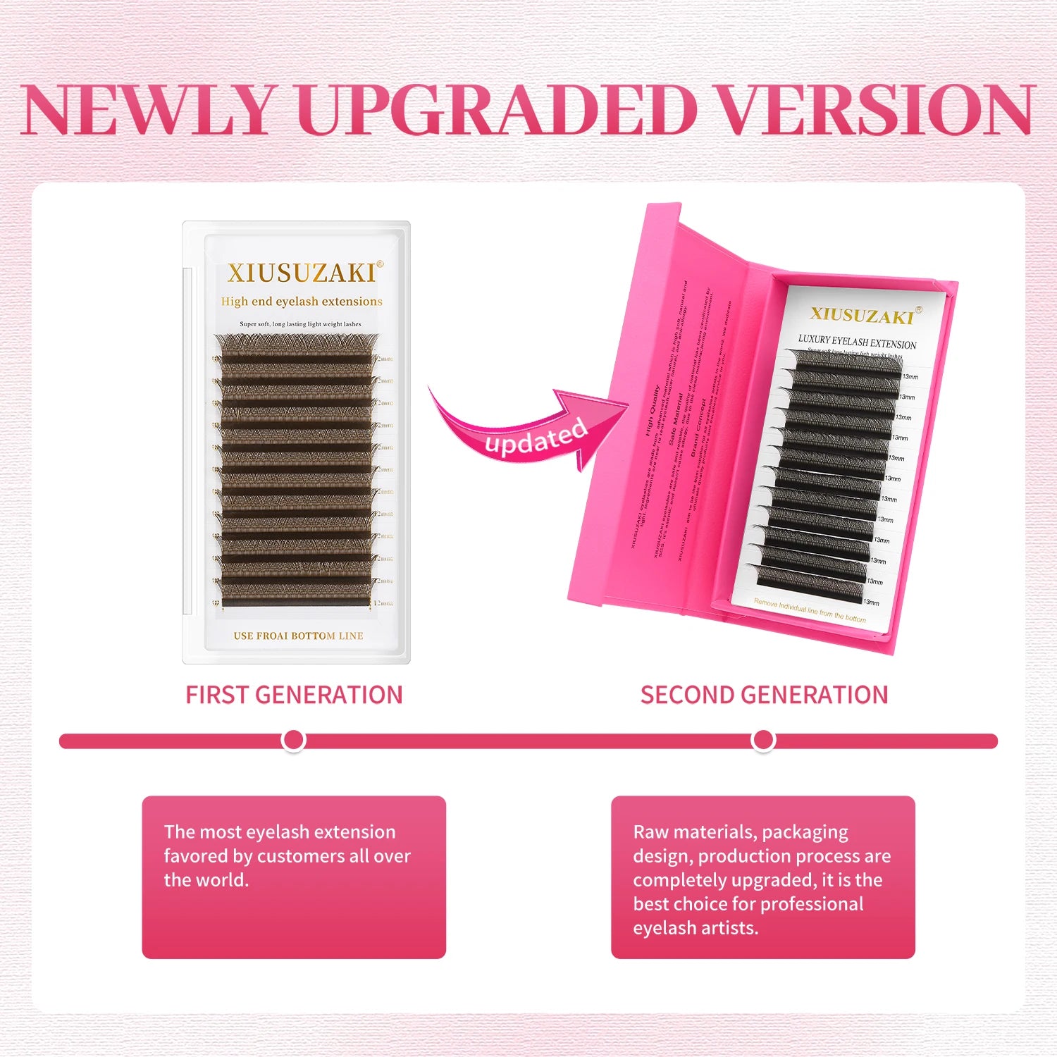 XIUSUZAKI 3D W Shaped Black Brown Eyelashes Extensions 3 Tips False Lashes Natural Soft Premade Volume Fans Individual Lashes