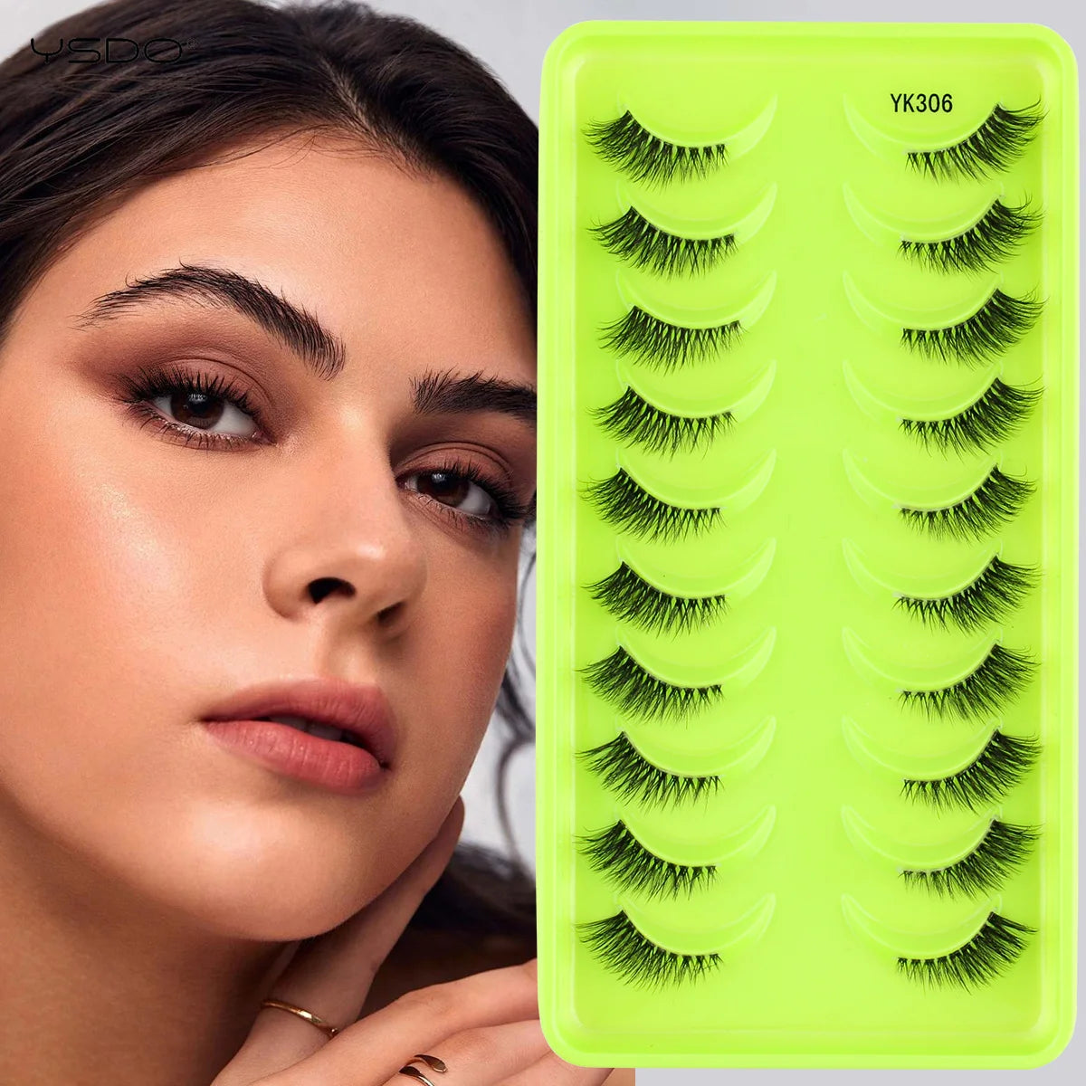 YSDO 3/10 Pairs Fox Eyelashes 3D Mink Natural Soft False Lashes Fluffy Soft eyelashes cat eye Extension Makeup Half Eyelashes