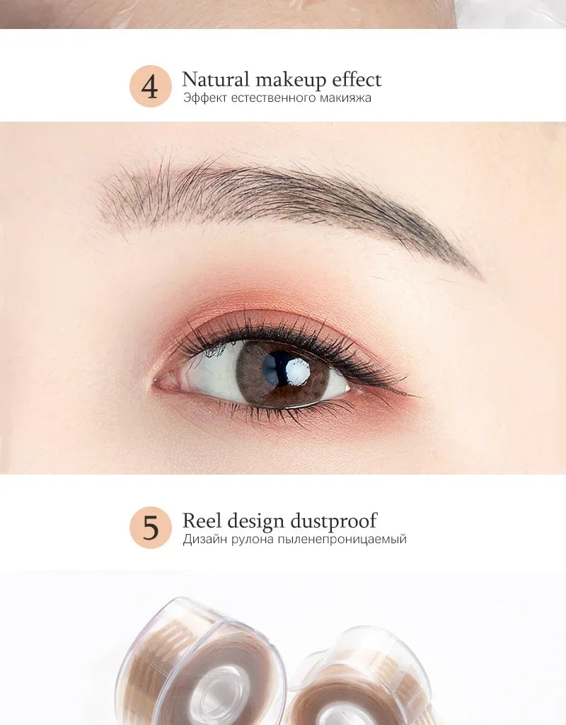 600 pcs Double Fold Shadow Patch Beauty Tool Sticker Invisible Lace Eyelash Extension Eyelid Tape Self-adhesive Under Eye Lashes