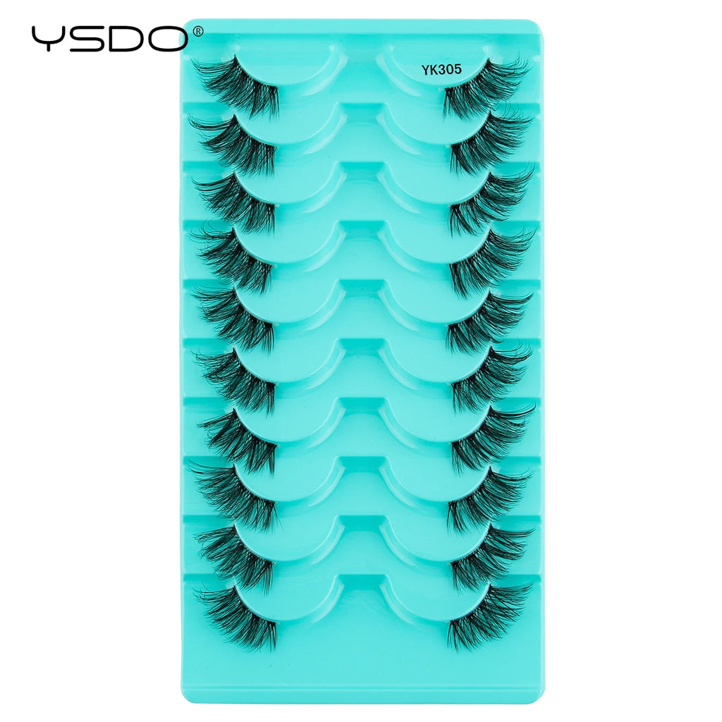 YSDO 3/10 Pairs Fox Eyelashes 3D Mink Natural Soft False Lashes Fluffy Soft eyelashes cat eye Extension Makeup Half Eyelashes