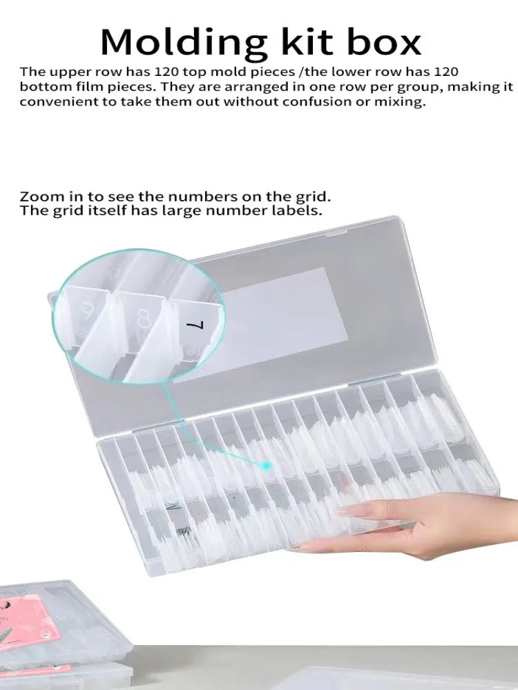 240pcs Nail Art Seamless Fine Dog Extension Free of Grinding Ultra-thin Frosted Nail Full Patch Sandwich Dual False Nail Tips