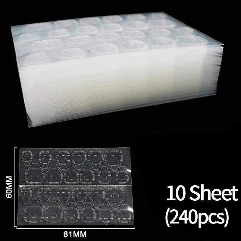 Double Side Nail Jelly Glue Transparent False Nail Art Adhesive Tape Glue Stickers DIY Reusable Manicur Nails Accessories