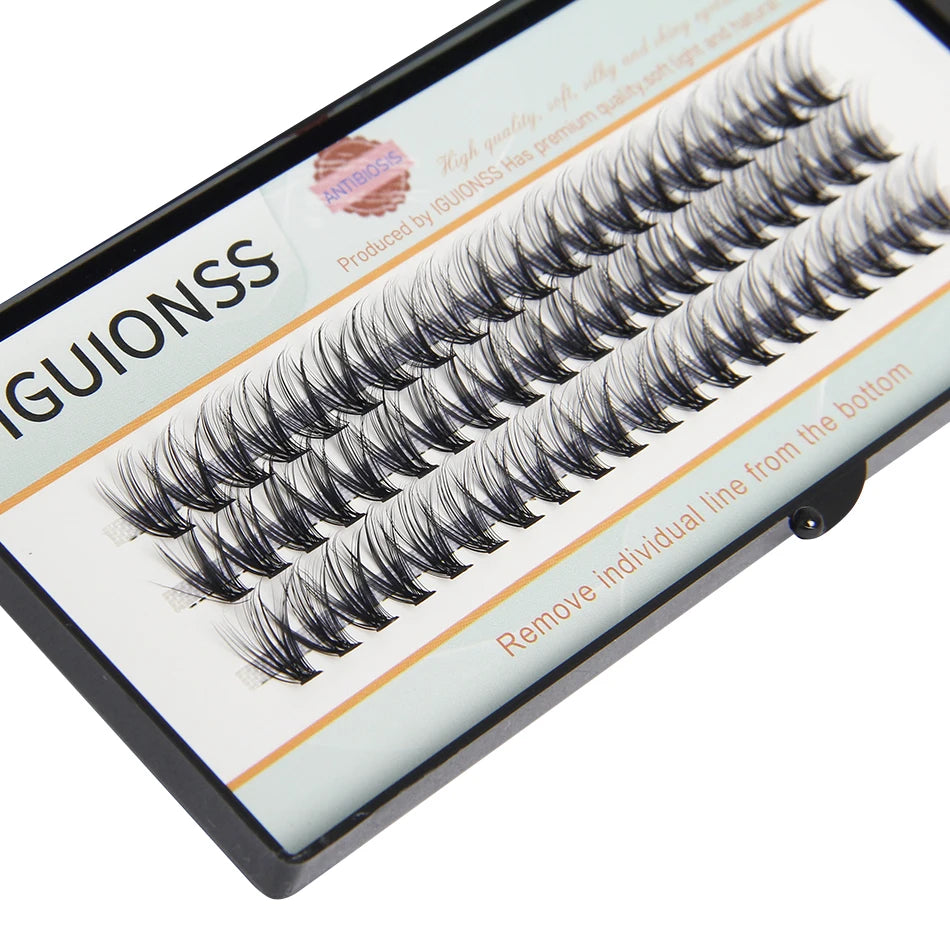 IGUIONSS Segmented False Eyelash Extension DIY Natural Individual Lash Makeup Tools Soft Easy to Operate Eyelashes