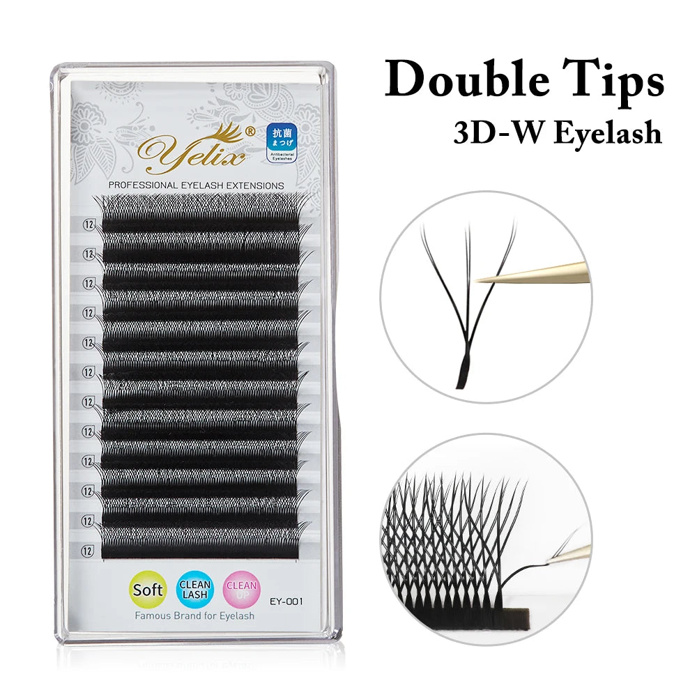 Yelix Cilios 5D W Shape Eyelash Extensions 4D/6D Premade Volume Fans Natural Soft Automatic Flowering Lash Makeup Supplies