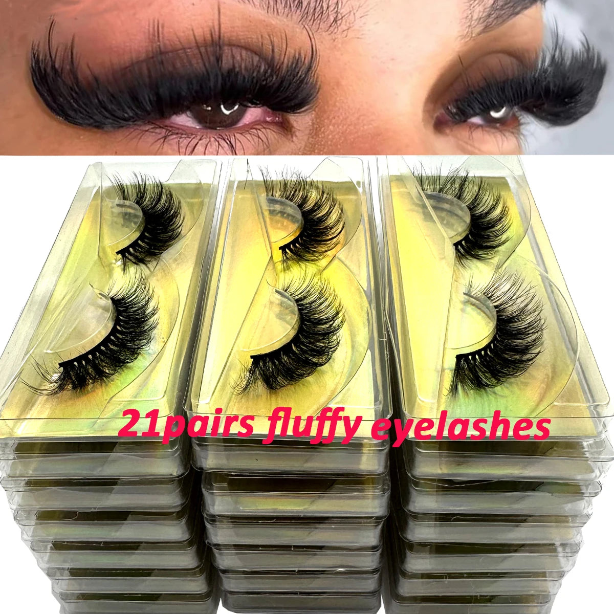 21 Pairs 3D Mink Wholesale Natural Eyelashes Lashes Handmade Fluffy Dramatic Lashes Cruelty Free False Eyelashes Makeup Lashes