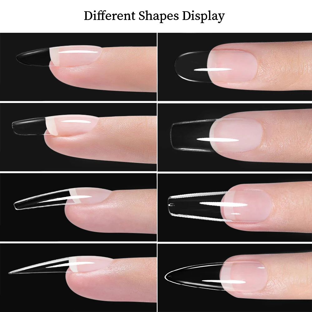 240pcs Ultra-thin Fake Nail Tips Extension Fully Transparent Artificial Press on Long Ballerinas Nails Art Tools False Nail Tips