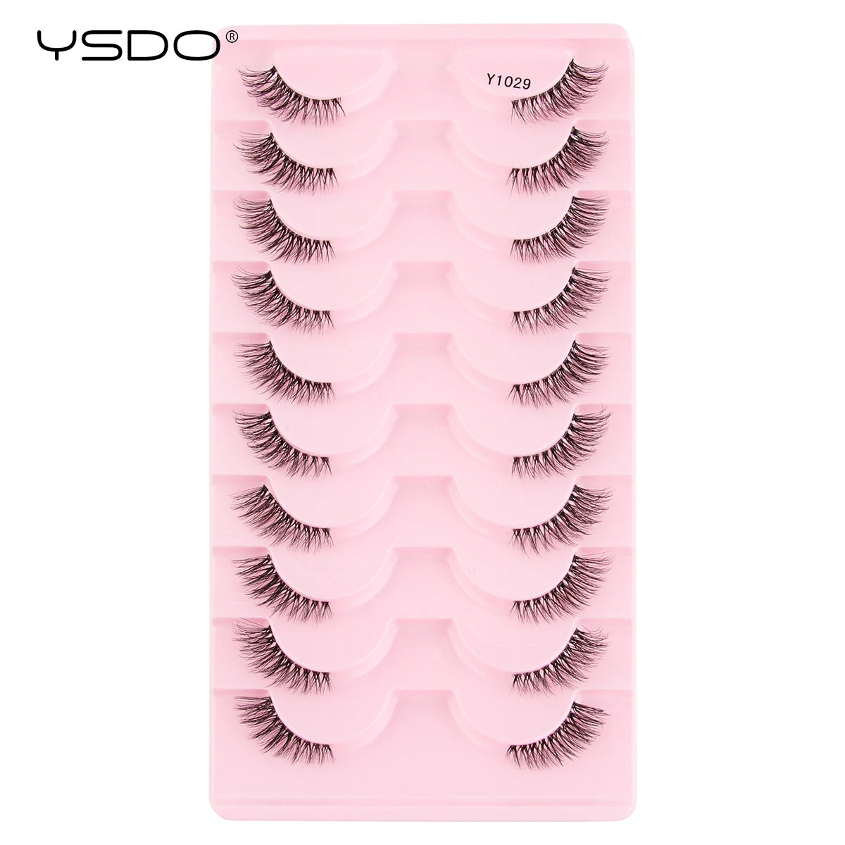 YSDO Natural Mink Eyelashes 3/6/10 Pairs Wispy Faux 3D Mink Lashes Short Fluffy Half False Eyelash Makeup Tools Cat Eye Lashes