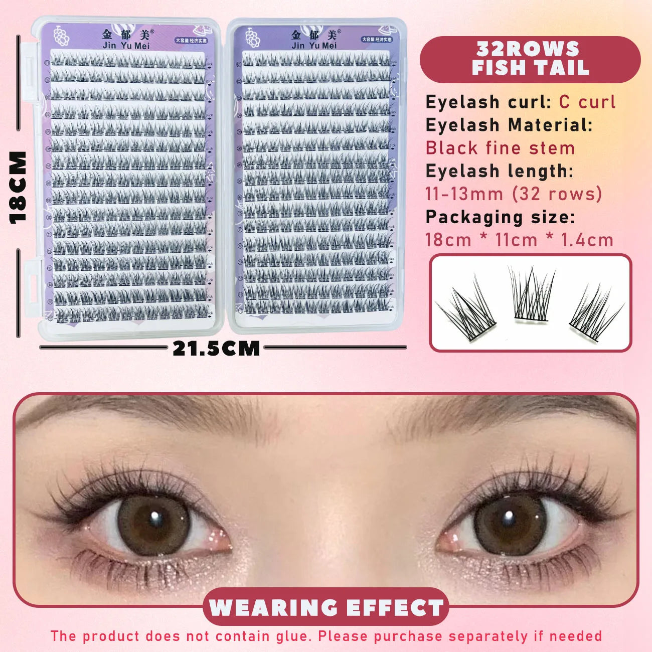 32 Rows Large Capacity Eyelashes Extension Professional Individual Cluster DIY Lashes Natural False Eyelashes Makeup Products