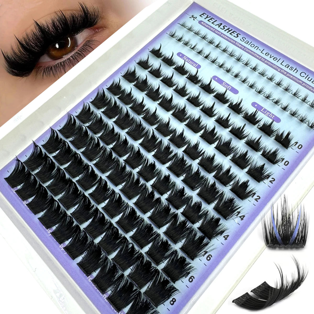 Wispy Lash Clusters with Spikes Salon-Like Eyelash Clusters DIY D Curve Cluster Eyelash Extensions Full Spiky Individual Lashes
