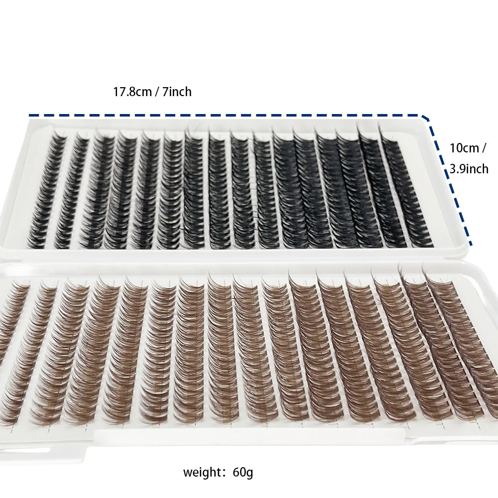 640 pcs Faux Eyelashes Cluster 40D Curled 9-16mm Mixed Natural Eyelash Extension 3D Strip Personal Eyelash Makeup Tool
