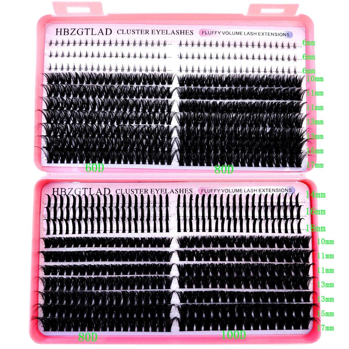 60D/80D/100D eyelash clusters with bottom and pointed eyelashes DIY fairy manga pointed thick artificial mink false eyelash make
