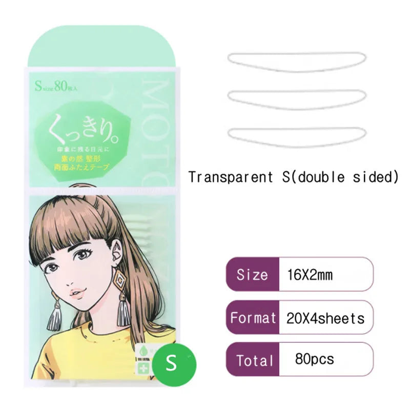 MOTONOZEN Double Eyelid Tape Sticker Invisible Fold Eyelid Paste Clear Beige Stripe Self-adhesive Natural Eye Makeup Tool