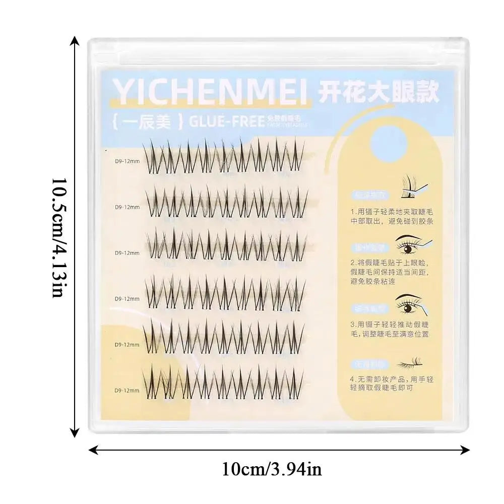 Self-adhesive Reusable Glue Free Fluffy False Eyelashes Korean Style Makeup Clusters Eyelash For Beginner Daily Use Makeup Tools