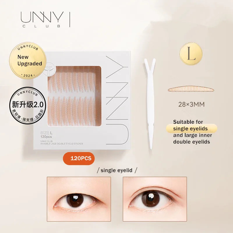 2024 U N N Y Invisible Double Eyelid Tape Sticker Long Lasting Double-Fold Self-Adhesive Paste Beauty Big Eye Tools
