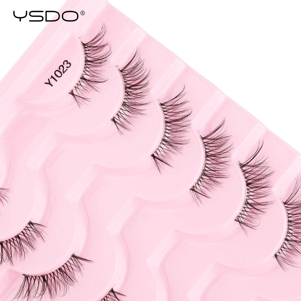 YSDO 3/10 Pairs Fox Eyelashes 3D Mink Natural Soft False Lashes Fluffy Soft eyelashes cat eye Extension Makeup Half Eyelashes