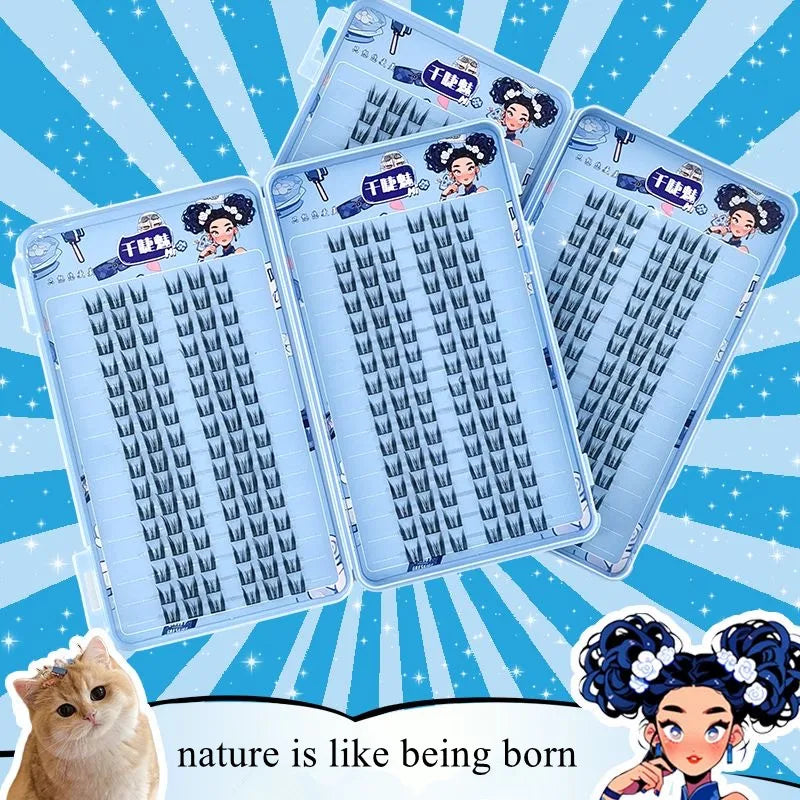 High-capacity Manga Lash Eyelash Book Natural Thick Long Reusable False Eyelash Individual Cluster Beauty Big Eyes Tool