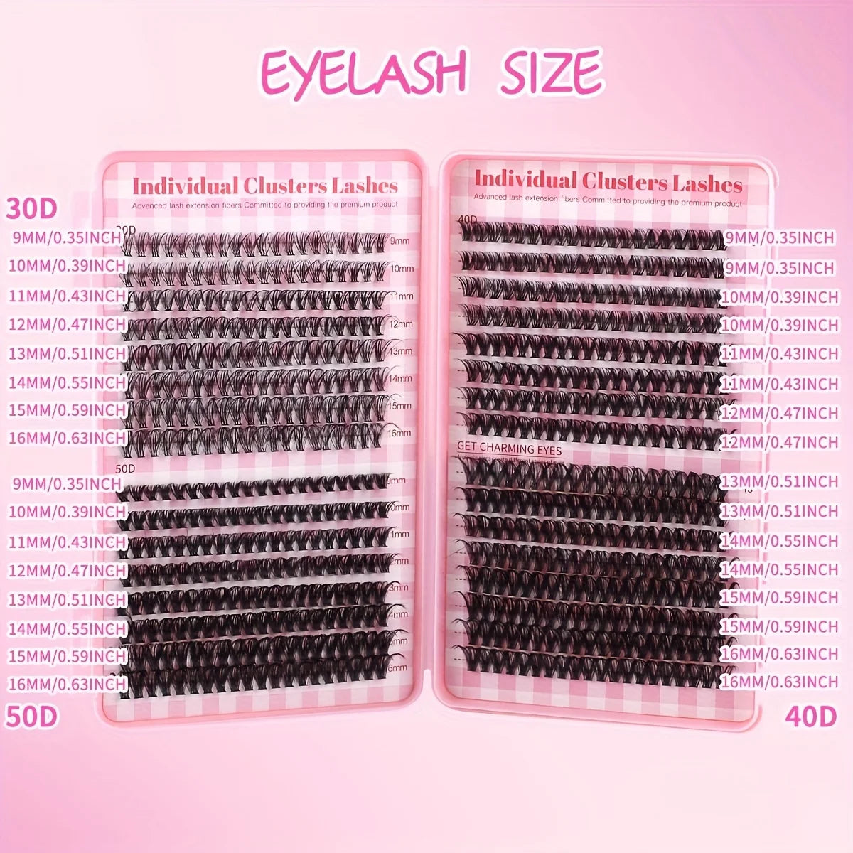 640 eyelash extensions - D-roll, 9-18mm, 30D-80D thickness, perfect for cat eyes, baby eyes, and natural styles