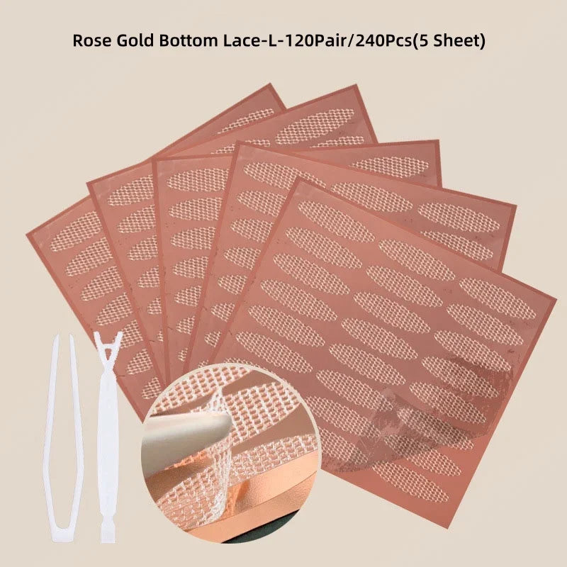 240/360Pcs Double Fold Eyelid Tape Sticker Lace Nature Clear Beige Stripe Self-adhesive Natural Eye Makeup Make Up with Tool