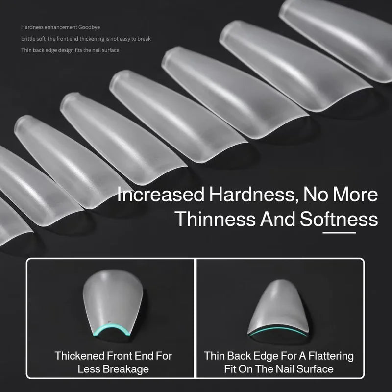 240pcs Nail Art Seamless Fine Dog Extension Free of Grinding Ultra-thin Frosted Nail Full Patch Sandwich Dual False Nail Tips