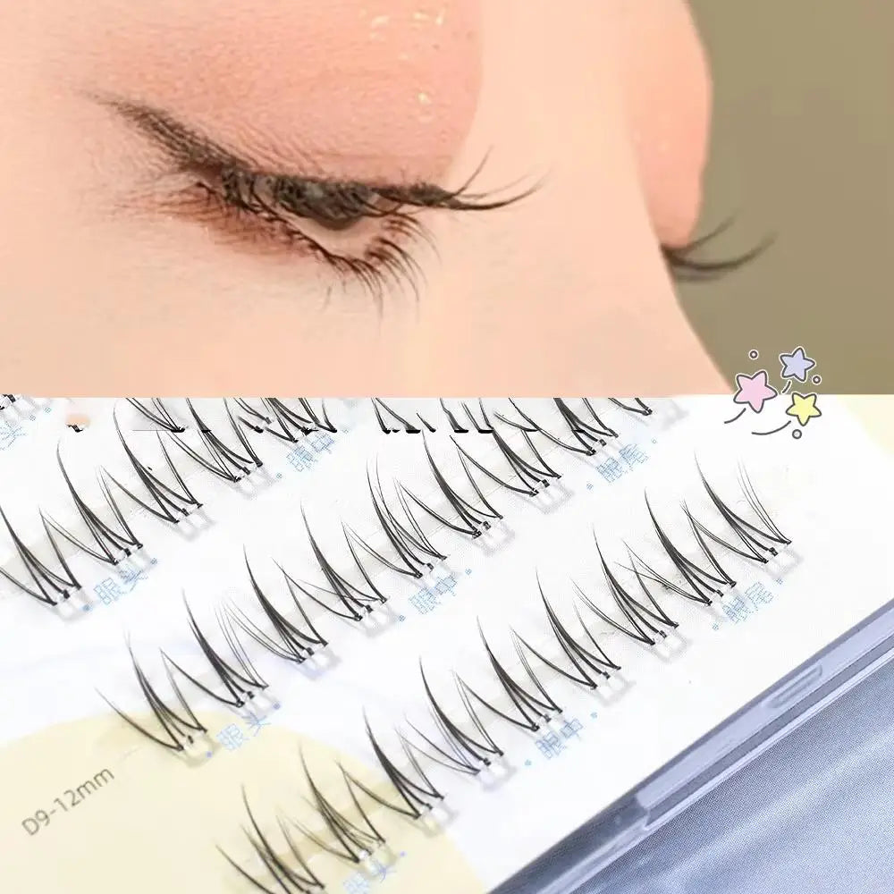 Self-adhesive Reusable Glue Free Fluffy False Eyelashes Korean Style Makeup Clusters Eyelash For Beginner Daily Use Makeup Tools