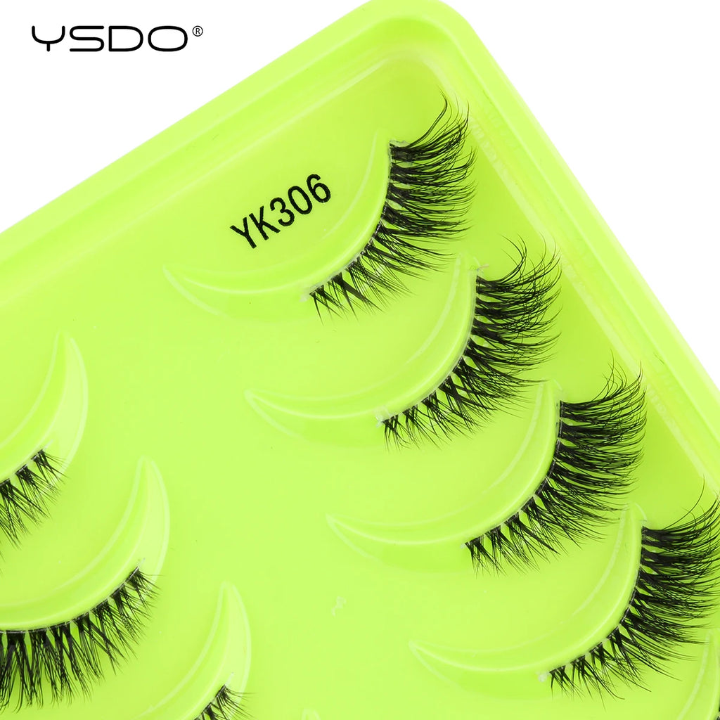 YSDO 3/10 Pairs Fox Eyelashes 3D Mink Natural Soft False Lashes Fluffy Soft eyelashes cat eye Extension Makeup Half Eyelashes