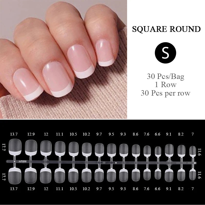 30Pcs Matte Nude Fake Nail Fashion Press on Quick Extension Wearable False Nails Simple Full Cover Nail Tips Manicure Nail Art