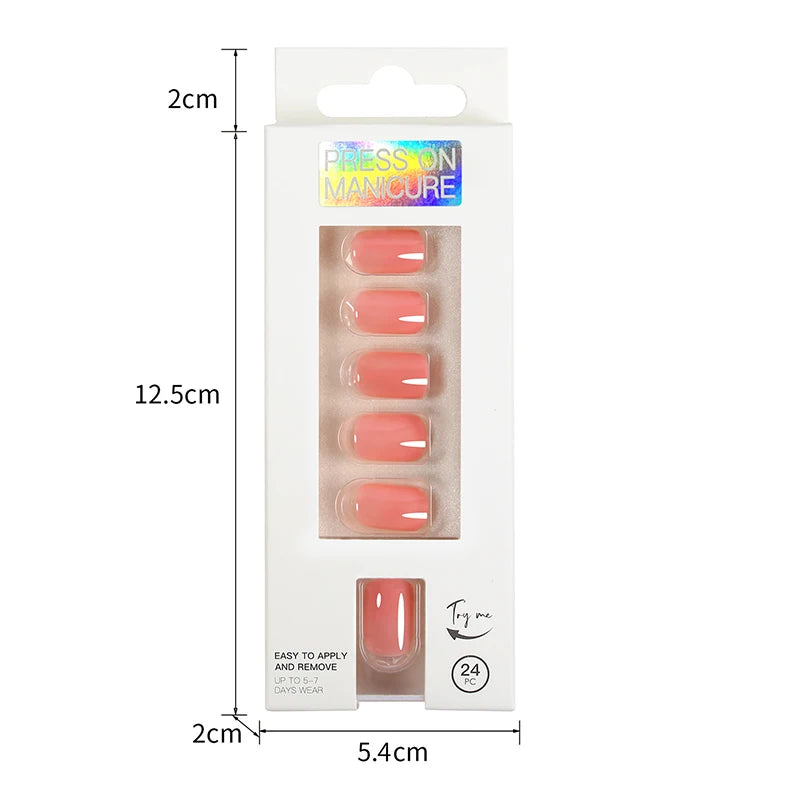 VITAGWX 24 Pcs False Nails Set Solid Color Press on Nails Short Artificial Reusable Nails Art Full Cover Stick on Nail Tips