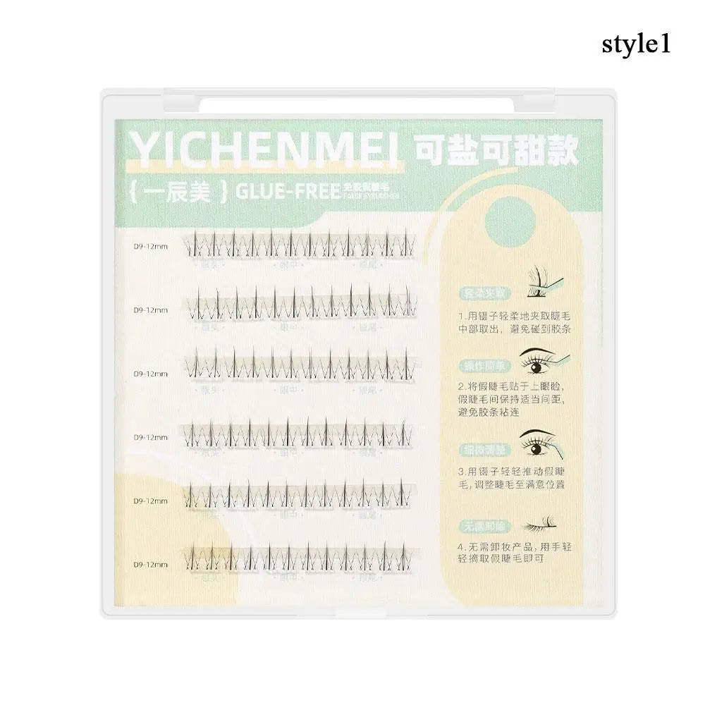 Self-adhesive Reusable Glue Free Fluffy False Eyelashes Korean Style Makeup Clusters Eyelash For Beginner Daily Use Makeup Tools
