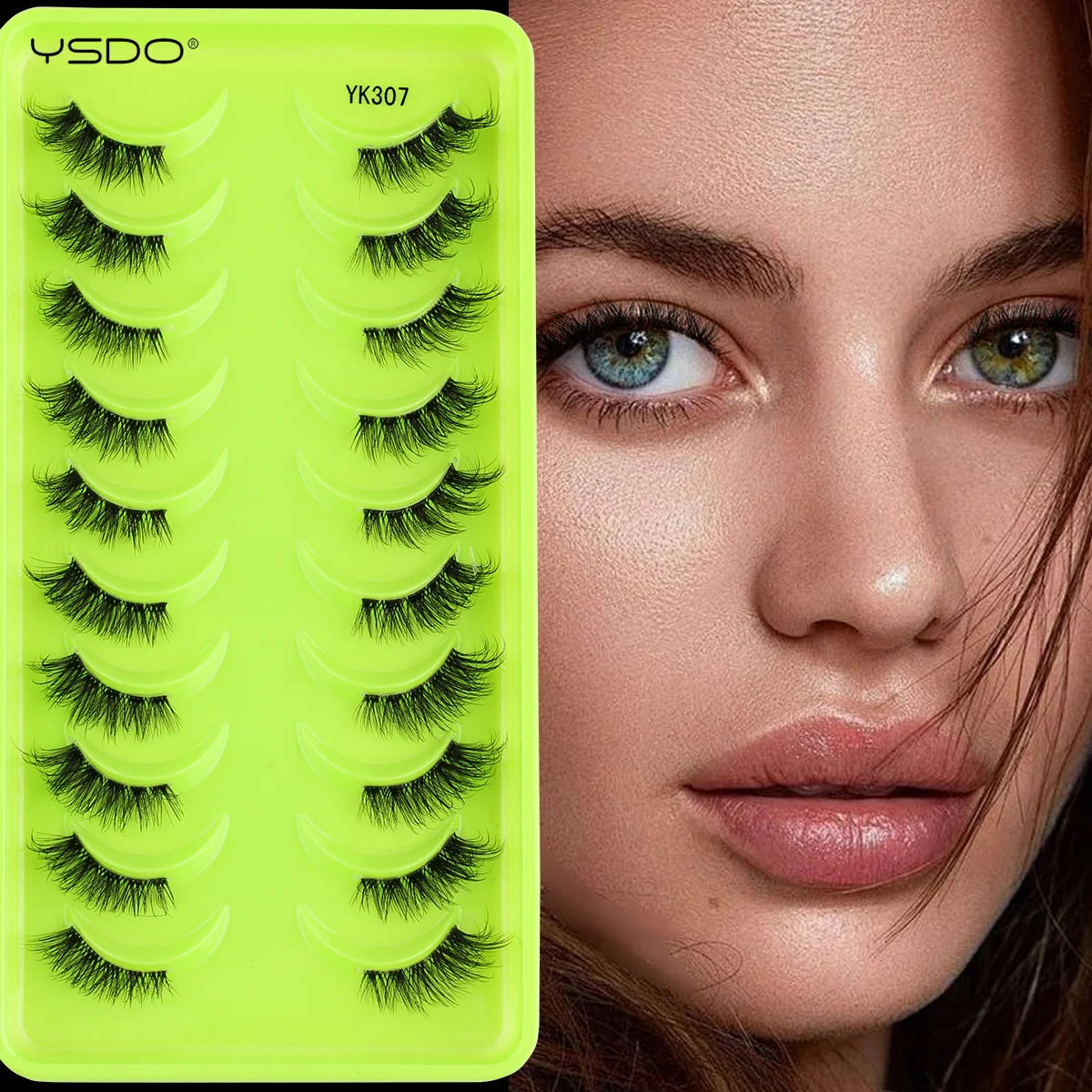 YSDO 3/10 Pairs Fox Eyelashes 3D Mink Natural Soft False Lashes Fluffy Soft eyelashes cat eye Extension Makeup Half Eyelashes