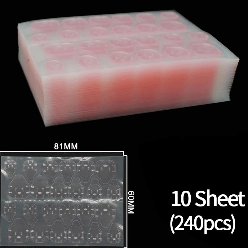 Double Side Nail Jelly Glue Transparent False Nail Art Adhesive Tape Glue Stickers DIY Reusable Manicur Nails Accessories